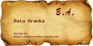 Bata Aranka névjegykártya